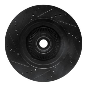 Ford Explorer Sport Brake Rotor (1) - Front Right - R1 Concepts - Drilled & Slotted - Black - `01-`05